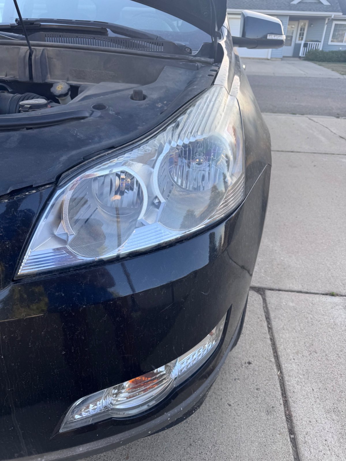 Clear headlight after restoration