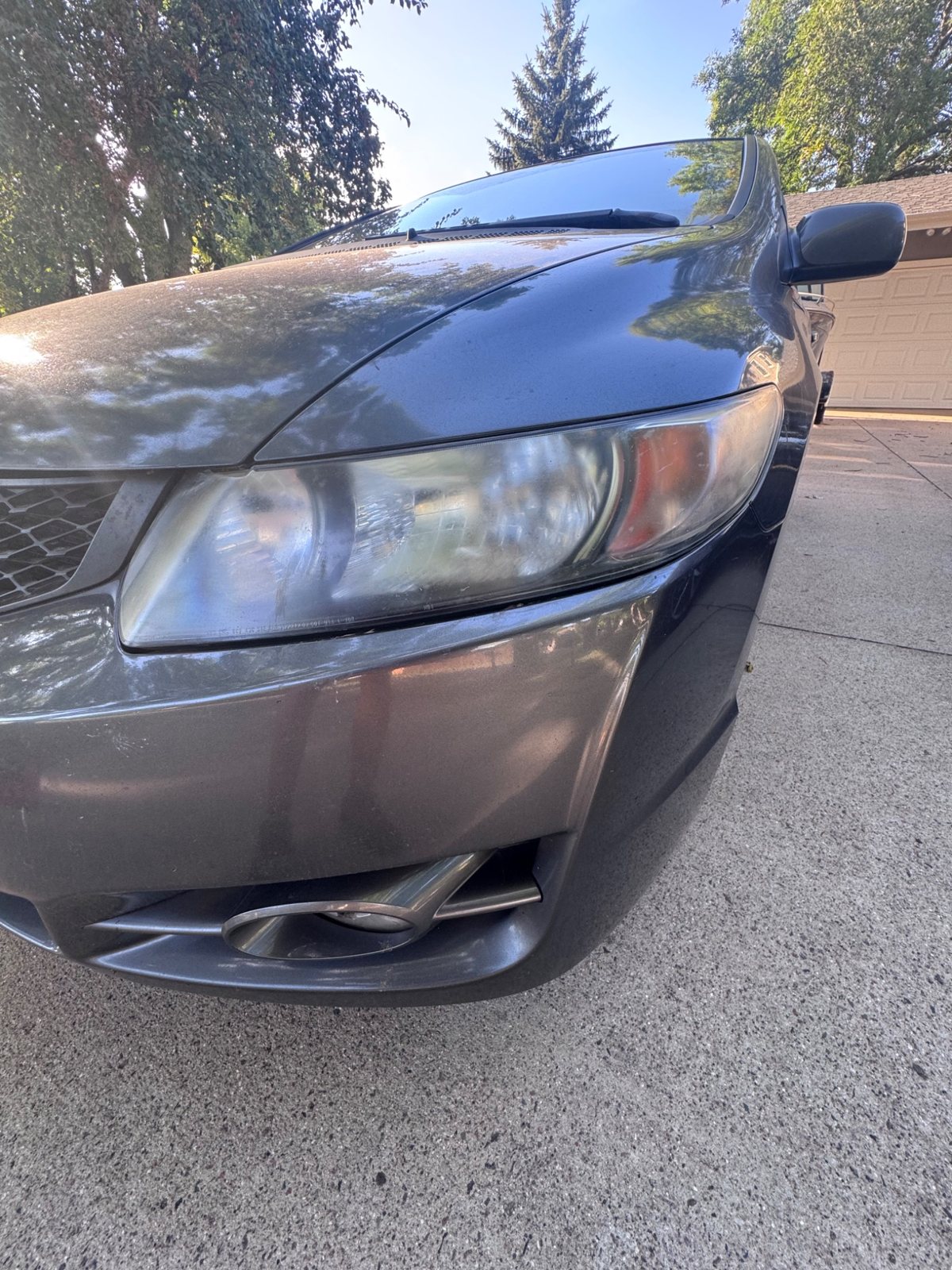 Hazy headlight before restoration