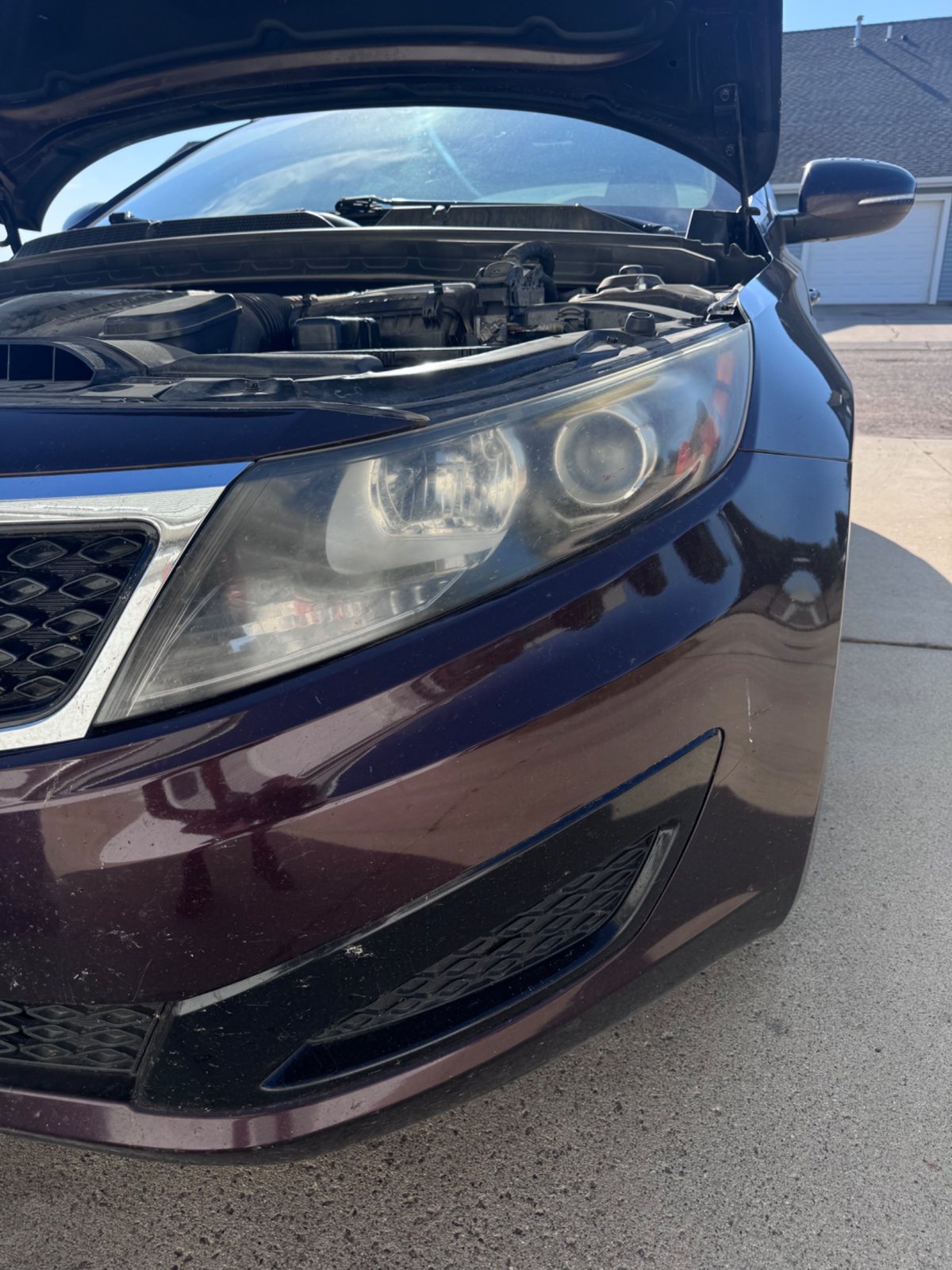 Headlight before restoration