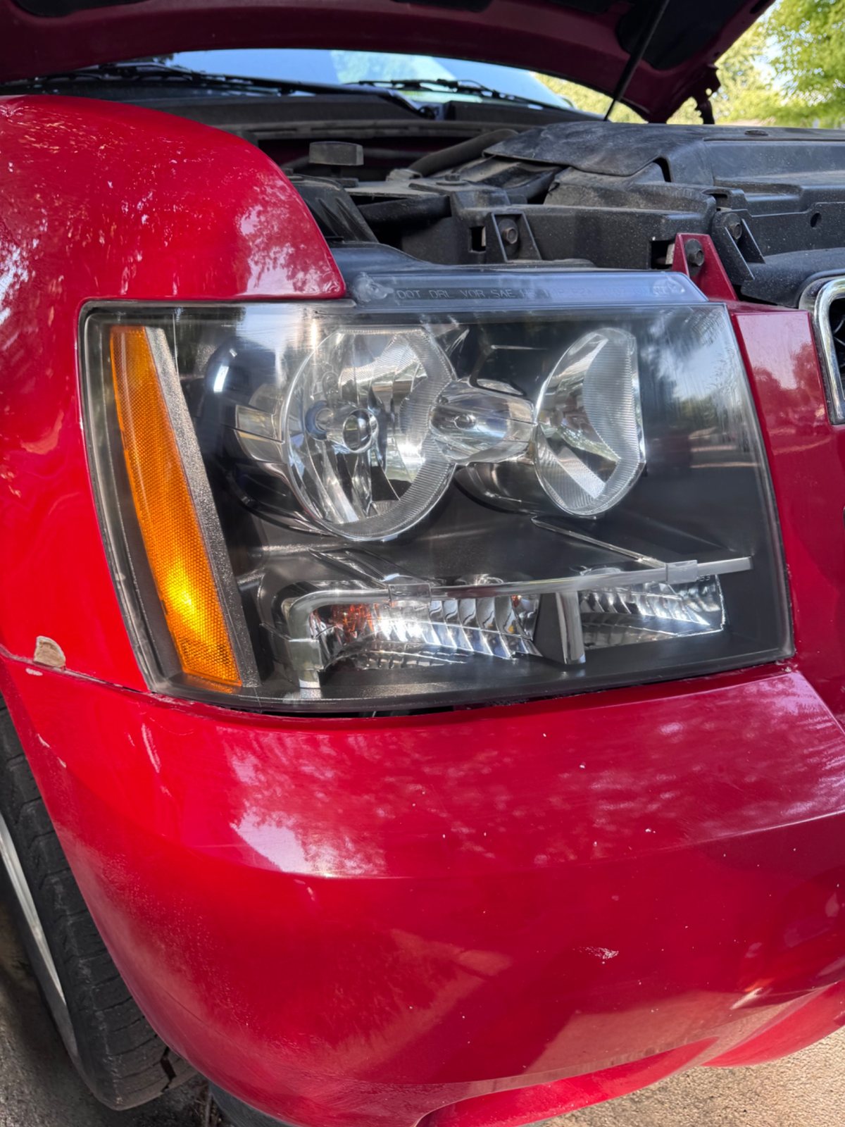 Clear headlight after restoration
